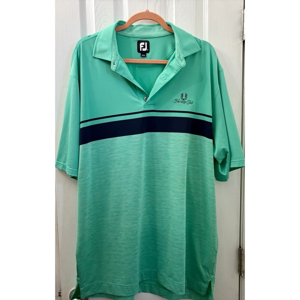 Foot Joy Golf Polo Heritage Club Embroidered Men's Tee, Teal Size XL
